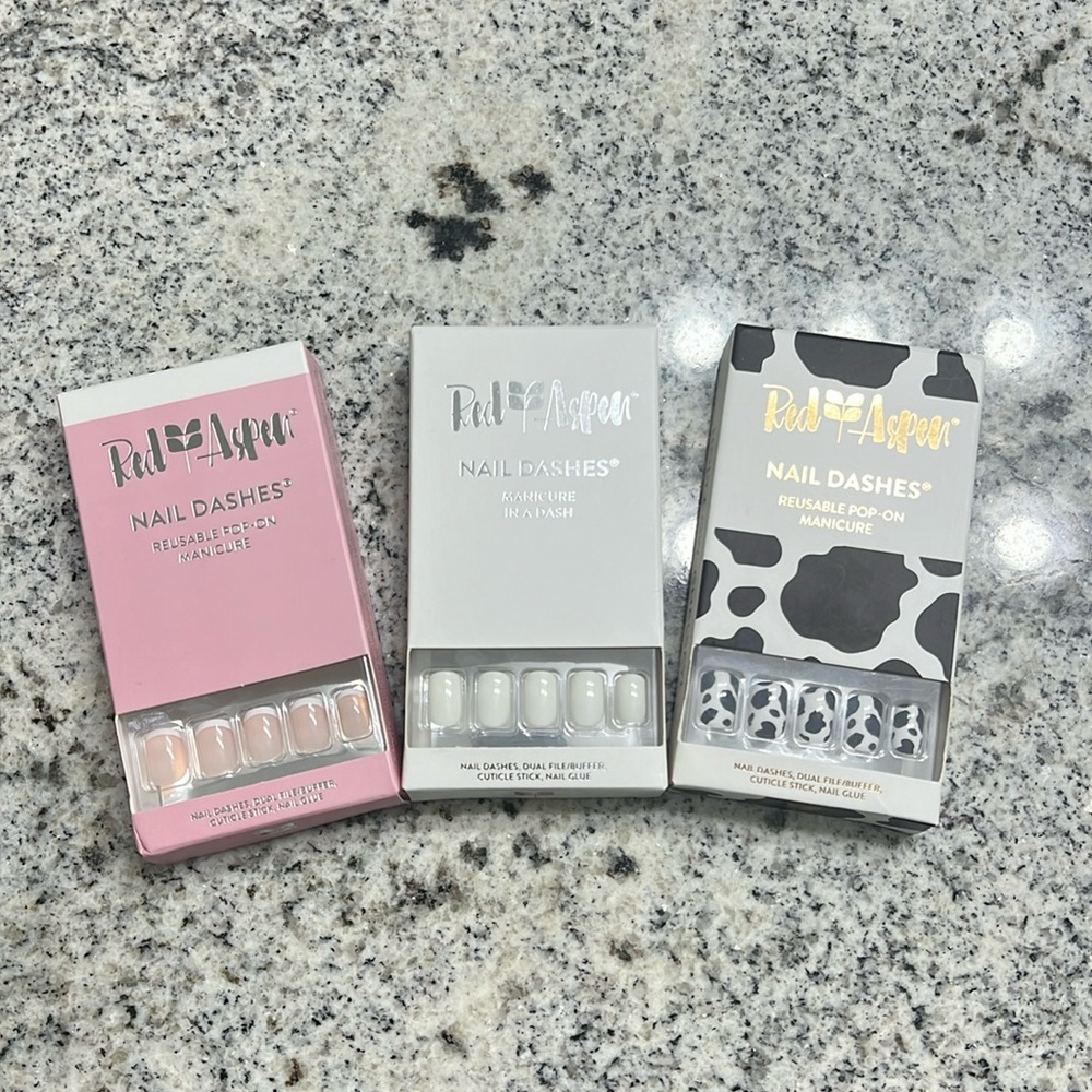 3 brand new sets of Red Aspen nail dashes